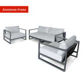 Monte Aluminum Loveseat with Armchairs-4 seats ..Delivery in 3-7 working days